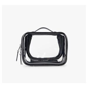 CALPAK Small Clear Cosmetics Case Glazed Black Size S